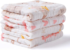 Lasoftan baby muslin burp cloth shows a 6-layer design for quick cleanup.