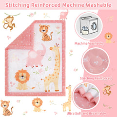 lasoftan fitted sheet pink elephant 52x28 with elastic edge stays put