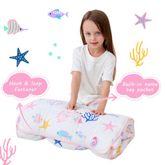 Lasoftan Mermaid nap mat folded for compact storage