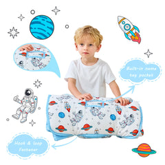 Lasoftan nap mat with fleece blanket for extra warmth.