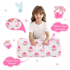Lasoftan fleece-lined nap mat showing plush warmth and blanket.