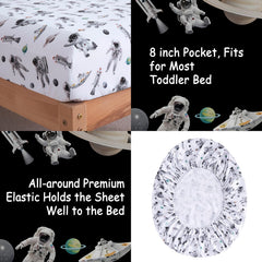 Lasoftan toddler bedding set fitted sheet 28x52, durable fit and color retention.