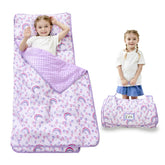 Lasoftan toddler nap mat rainbow roll shows portable comfort for daycare