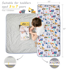 Lasoftan Nap Mat Size and Dimensions highlight 50x21x2 inches for growing kids.