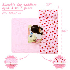 Lasoftan nap mat size dimensions showing 50 by 21 by 2 inches