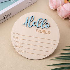 lasuroa Hello World sign with raised lettering and 3D detail