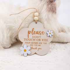 Lasuroa please do not touch baby sign wooden car seat tag for durable daily use