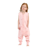LAT LEE AND TOWN lat baby sleep sack pink dinosaur front view highlights breathable summer wear.