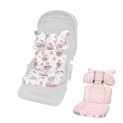 LAT LEE AND TOWN baby stroller liner fox pink dots close-up highlighting breathable cushioning