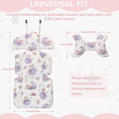 LAT LEE AND TOWN two-sided stroller liner with two patterns for varied outfits and comfort