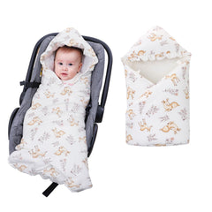 LAT LEE AND TOWN deer-flowers blanket front view for cozy winter outings