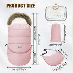 LAT Baby Warm Bunting Bag Basic fit 105x43cm secures most strollers
