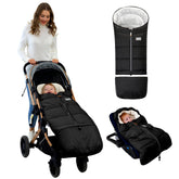 LAT Baby Warm Bunting Bag Basic Black universal stroller fit for cold days