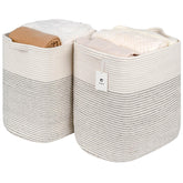 Laughbird storage basket white-black line front view for stylish clutter control in living spaces.