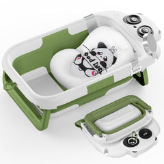 LAUJIA Panda-Green collapsible bathtub flat fold saves space during storage