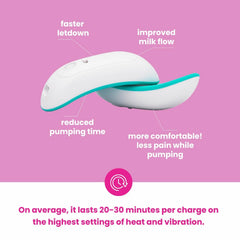 LaVie massager pads close-up demonstrates adjustable fit for comfortable pumping.