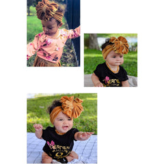 Lawie kids headband comfort fit demonstrates flexible sizing from newborn to toddler.