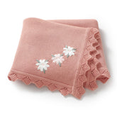 LAWKUL baby blanket embroidery floral detail for a gift-worthy presentation