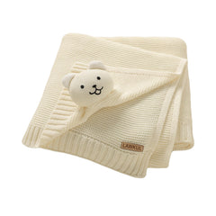 LAWKUL Bear Lovey soft cotton close-up showing plush fabric for gentle baby comfort.