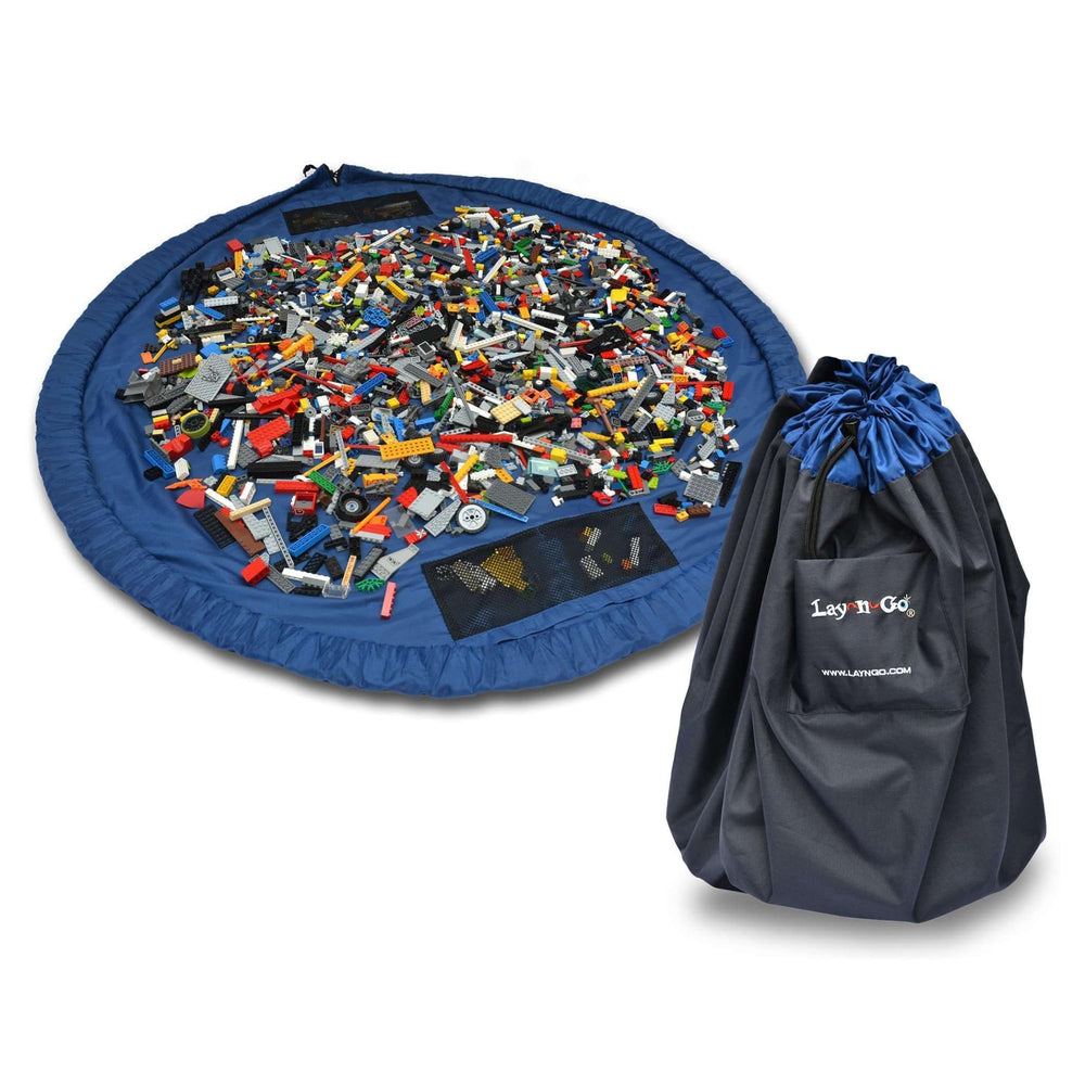 Lay-n-Go 60-inch blue toy mat offers spacious play and quick cleanup