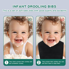 lazyrhino teething-protection bib on baby demonstrates drool capture during teething.
