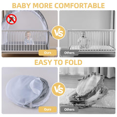 Lazyzzzz crib tent 1200-hole mesh delivers breathable airflow and insect blocking