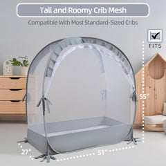 Lazyzzzz crib tent with double zippers keeps baby inside securely