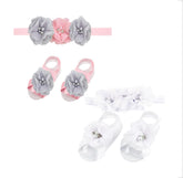 LD DRESS foot flower set closeup shows sparkling rhinestones for photo-ready styling.