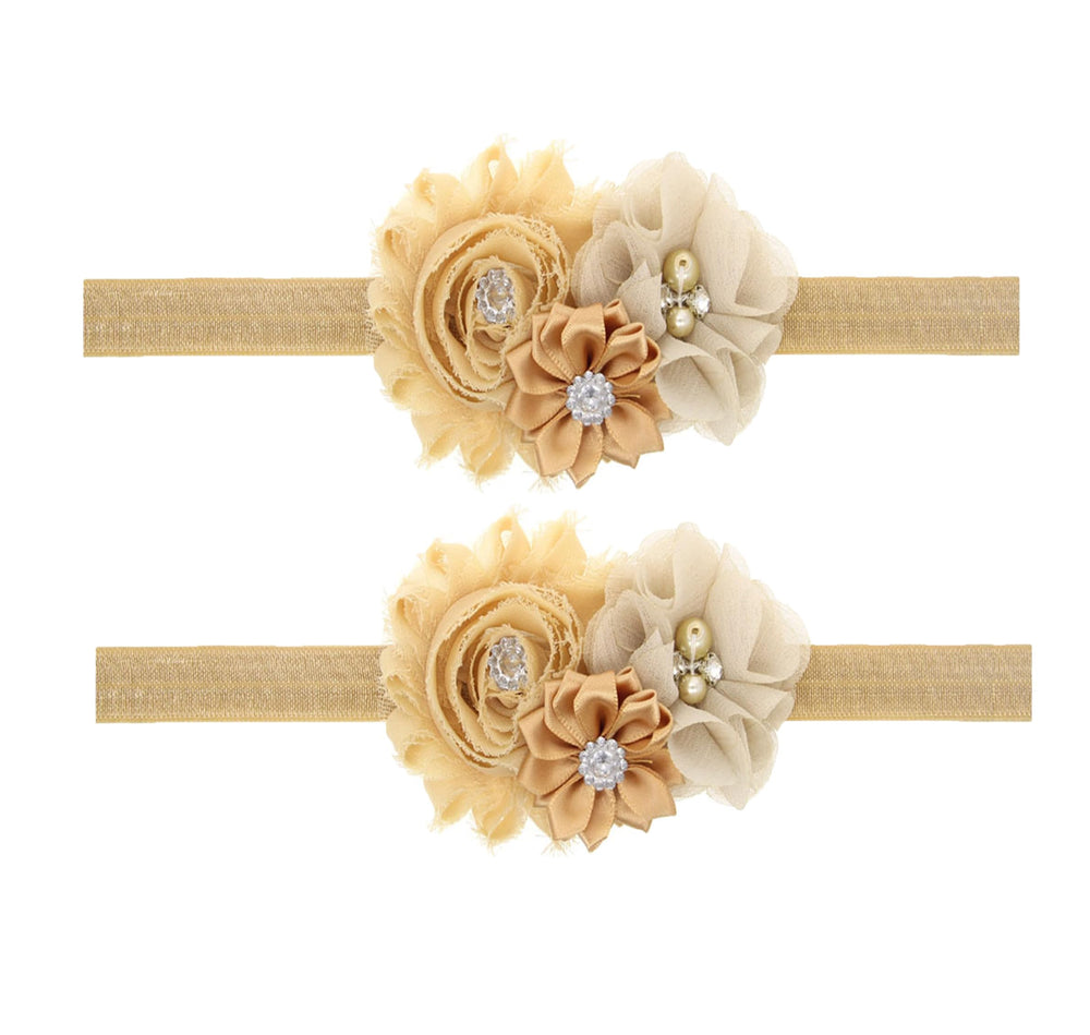 LDDCX baby girl headband with rhinestone flower for photo props and special occasions.