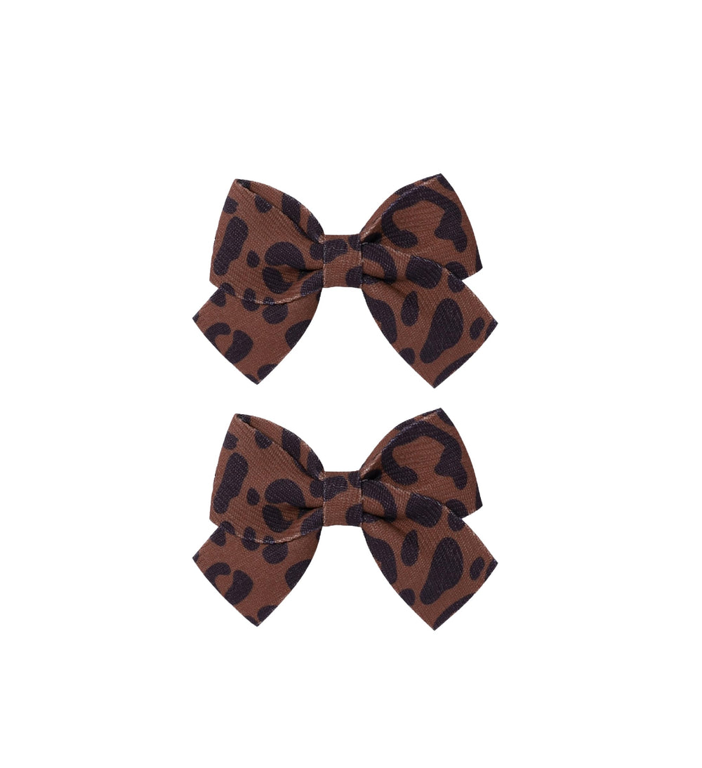 LDDCX baby leopard hair bow clip close-up with secure non-slip grip.