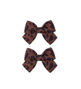LDDCX baby leopard hair bow clip close-up with secure non-slip grip.