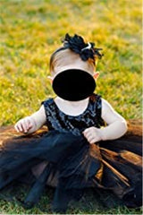 LDDCX Baby pearl flowers hairband in black ideal for photos.