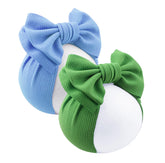 LDDCX bows baby girls headband green blue front view for everyday wear