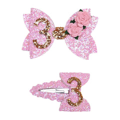 LDDCX glitter bows hair clip for baby girl, close-up, vibrant colors brighten outfits.