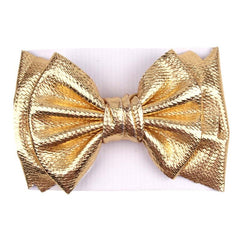 LDDCX Gold Hair Headband closeup showing delicate bow detail for infant photos