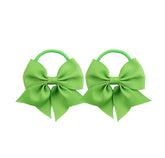 LDDCX light green bow hair ties close-up showing secure elastic hold