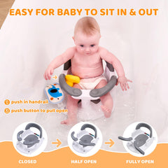 LDIIDII baby bath seat with one-touch armrests for easy in-and-out