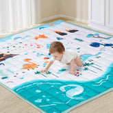 Ldxtechs baby play mat folded for travel, easy to carry and store.