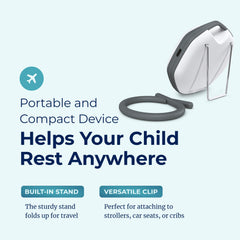 Adaptive Sound Technologies LectroFan Alpha clip enables secure attachment to stroller.