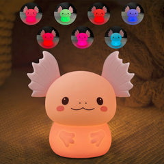 LEDHOLYT Axolotl night light for kids with soothing silicone glow.