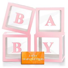Ledido baby boxes pink assembly view showing simple fold-and-fit setup for party decor