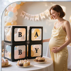 Ledido baby boxes baby letters set top-center focal point for photos.