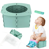 LEFUYAN travel potty folded-green for compact packing during trips.