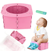 LEFUYAN travel potty pink folded for on-the-go use
