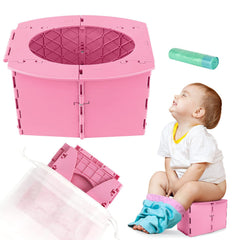 LEFUYAN travel potty pink folded for on-the-go use