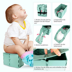 LEFUYAN travel-potty-safety-seat-green highlights comfortable, secure seating for toddlers.