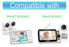 LEFXMOPHY charger shows the baby monitor back panel with DC plug.