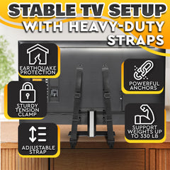 LEGLO TV safety strap package includes screws, anchors, and washers.