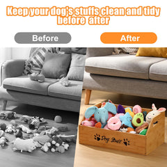 Leinuosen bin front paw pattern enhances decor while neatly storing toys and treats
