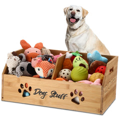 Leinuosen large dog toy bin front paw-pattern view keeps toys neatly organized.